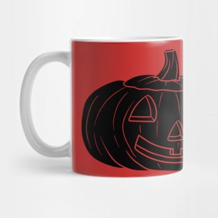 Happy Jack O' Lantern Black Silhouette Mug